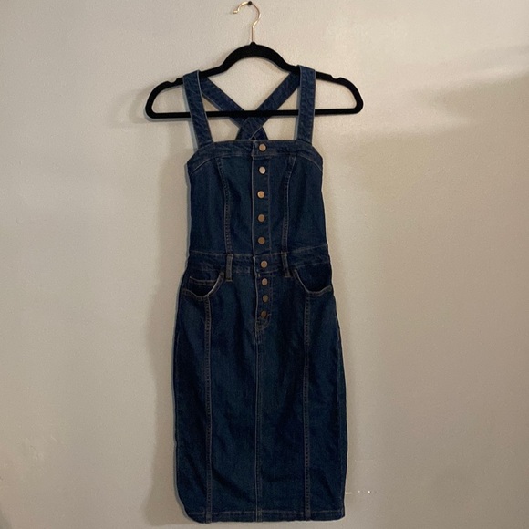 William Rast Juniors Women's Blue Serena Bib style Denim Jean Dress size XS - Picture 2 of 5
